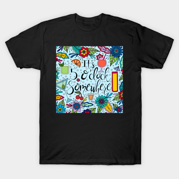 It's 5 O'clock Somewhere Light Palette T-Shirt by HLeslie Design